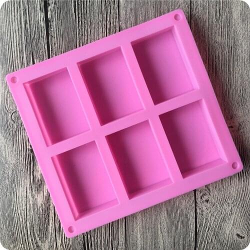50 pcs 6 cavities square Silicone Baking Mold Cake Pan Molds Handmade Biscuit Mold Soap mold mould lin2561