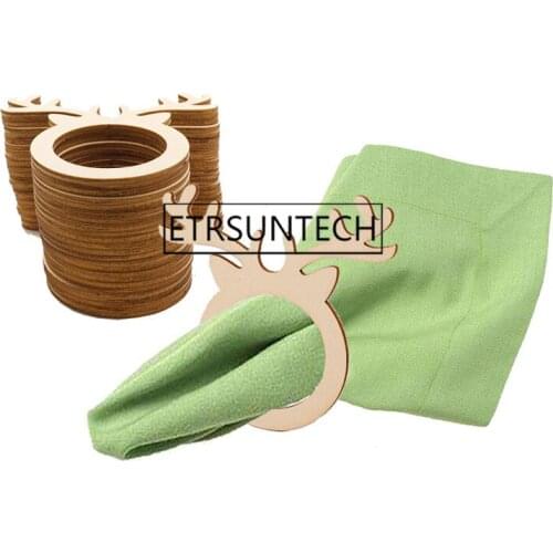500pcs Antlers Egg Elephant Wood Fashion Creative Towel Holder Napkin Ring Towel Buckle for Birthday Wedding Dinner Banquet