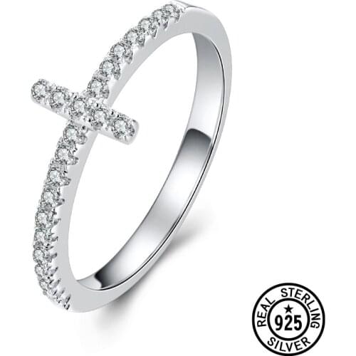 Dyson 925 Sterling Silver Rings for Women Micro Pave Zircon Cross Ring Love Anniversary Surprise Gifts Classic Fine Jewelry