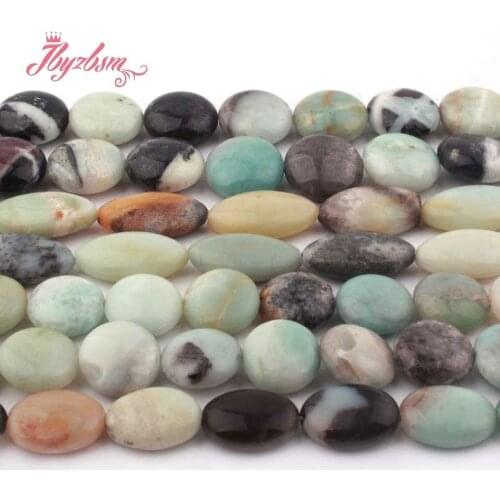 8 10 12 12x22mm Oval Coin Multicolor Amazonite Natural Stone Beads For DIY Necklace Bracelet Jewelry Making 15" Free Shipping