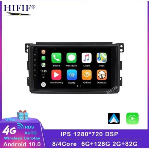 Carplay Android 10 For Smart Fortwo W451 2006~2009 Stereo Radio Video Wifi Carplay Map GPS Nav Navi Navigation Multimedia No DVD