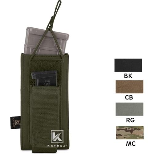 KRYDEX Single 5.56.223 Open Top Magazine Pouch For Rifle & Pistol Tactical Airsoft MOLLE / PALS Holster Magazine Pouch Carrier