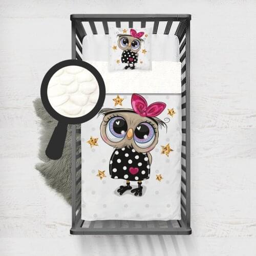 Kids Minky Blanket Super Soft and Warm Baby Blankets Children for Couch and Bed White Cute Owl Model 199