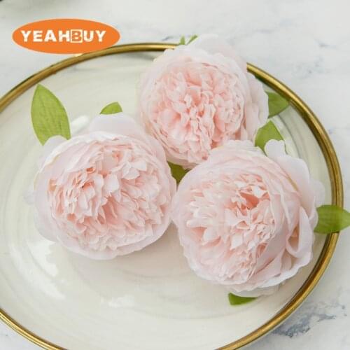2pcs 10cm 8 colors Silk Artificial Peony Flower Head DIY Wedding Bouquet Wall Arch Decoration DIY Garland Craft Flower