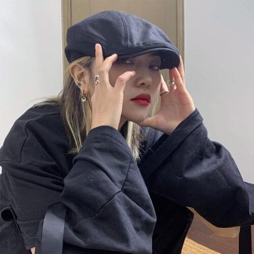 Retro Spring Summer Sun Newsboy Hats Women Classic Western Newsboy Caps Cotton Blend Beret Hat Flat Brim Men Berets Cap