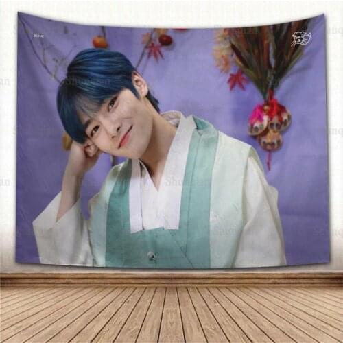 Nice KPOP Stray Kids I.N Tapestry Eco-Friendly HD Print Background Cloth Bedroom Wall Hanging Tapestries Decor Washable Not Fade