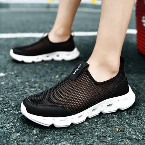 2020 New Summer Men Breathable Mesh Sneakers Outdoors Casual Shoes Size 36-48 Slip On Soft Mens Loafers couple Shoes Unisex