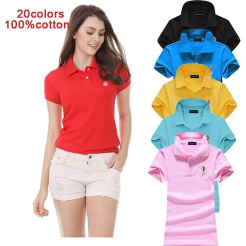 Summer Fashion Polos Shirt Women New Casual Short Sleeve Slim Polos Mujer Shirts Tops Female Cotton Polos Shirt Plus Size 4XL