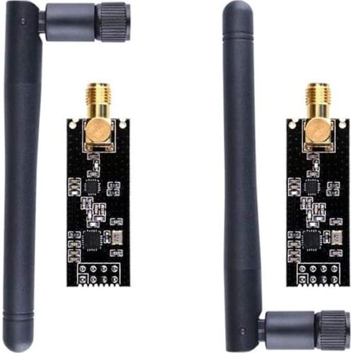 2Pcs NRF24L01+PA+LNA Wireless Transceiver RF Transceiver Module with SMA Antenna 2.4G 1100m Compatible for Arduino Raspberry Pi