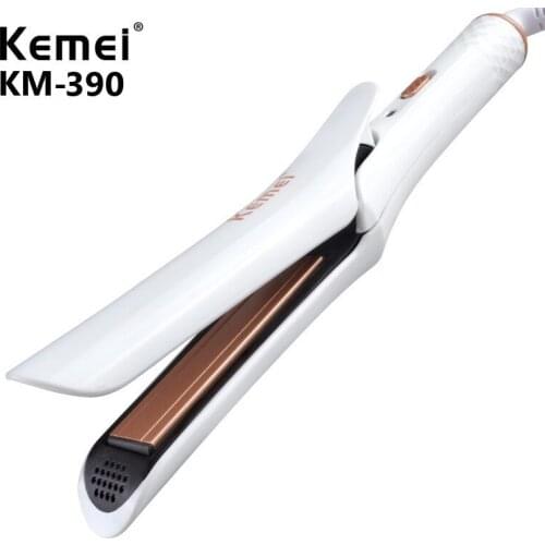 Kemei New Fast Heating Flat Iron Women Electric Straightening Iron For Hair Curling Irons 220V Hair Straightener EU Plug KM-390