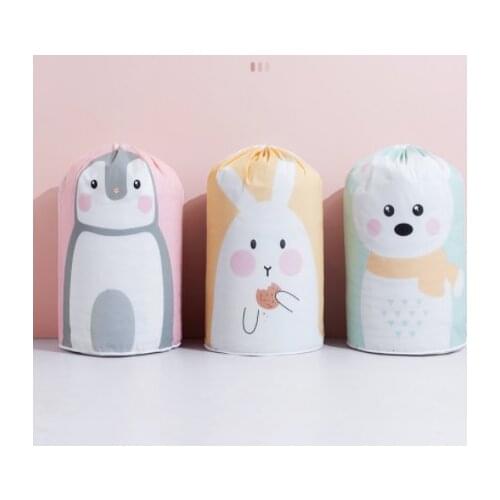 New PEVA cylinder type cotton quilt bag waterproof printing cotton quilt storage bag clothing finishing dust bag