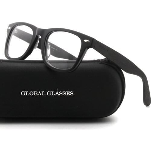 Eyeglasses Eyewear Optical Glasses Acetate Rectangle Thick Wood Frame Black Colors Available Classic Fashion Men Hand Made KP001