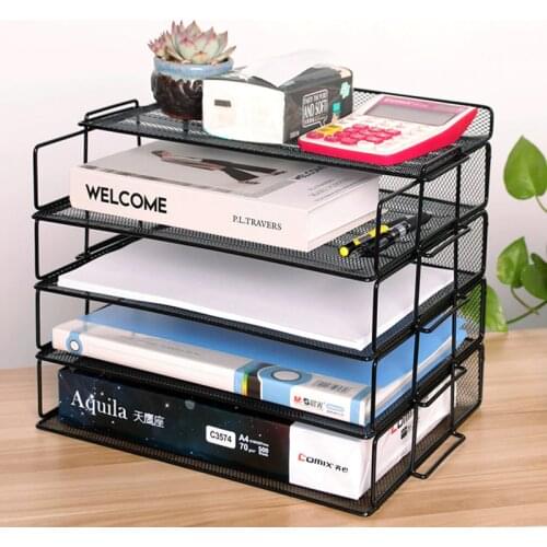Office Desktop A4 Multi-Layer Metal File Rack Can Be Superimposed Storage Box Folder File Rack Iron Art Shelf лоток для документ
