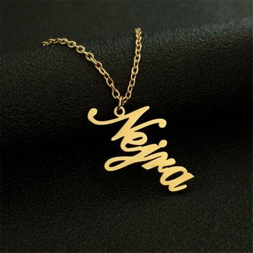 Custom Initial Letter Choker Necklace Woman Stainless Steel Hip Hop Jewelry Personalized Name Necklaces Pendant