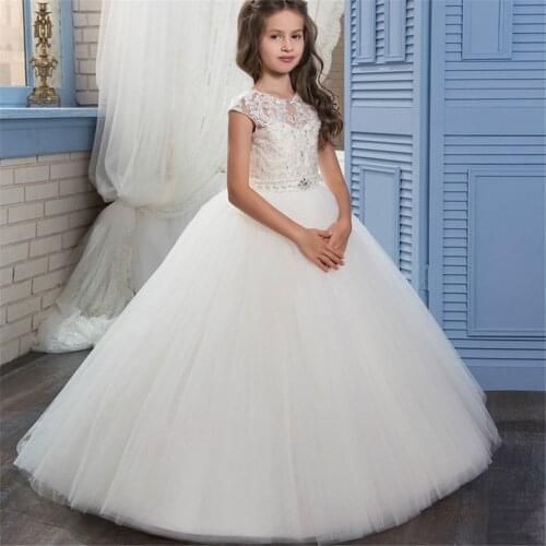 Flower Girl Dresses Vestidos daminha Kids Evening Pageant Gowns Beads First Communion Dresses For Girls