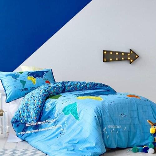 Your Adventure design embroidered duvet cover boy cute quilt cover Children bedroom bedding print bed sheet birthday gift