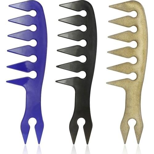 Professional Africa Hair Plastic Barber Wide Tooth Hair Comb For Women Long Curved Hair Detangling Comb