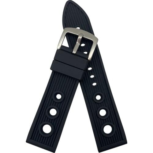 Top Luxury Brand Black Blue soft Silicone Rubber Watch band 22mm WatchBand Bracelet For navitimer/avenger/Breitling strap DIy