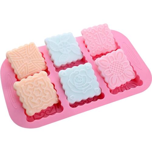 6 Holes Soap Making Supplies Flower DIY Handmade Soap Silicone Mold Soap Silicone Mold Fondant Tools Cake Decors Candle Mold