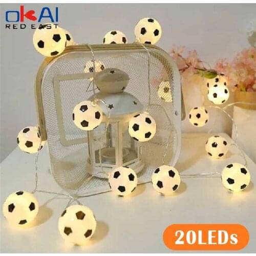 Soccer Balls LED String Light USB/Battery Powered Fairy Football Garland Lamp Night Lamp for Home Bedroom Theme Party Xmas Decor