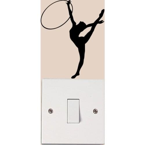 Sport Girl Gymnast Fashion Decor Bedroom Wall Switch Stickers Decals Vinyl 5WS1353