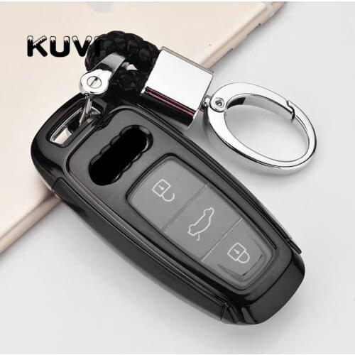 Hight quality PC+TPU Car Remote Key Case Cover Holder Shell Fob For Audi A6 A7 A8 A4 C8 Q8 Q5 D5 E-tron Accessories Durable