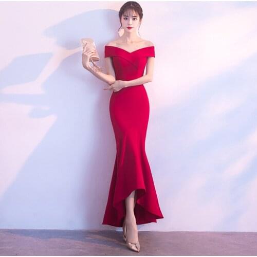 Red Bride Marry Vintage Gown Fashion Mermaid Long Cheongsam Wedding Promotion Dresses Qi Pao Women Chinese Evening Dress Qipao