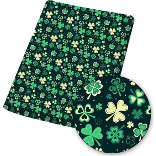Polyester Cotton Fabric Four-Leaf Clover Rainbow Printed Cloth Sheets Textile Garment Sewing Crafts Mask Material 45*145cm 1pc