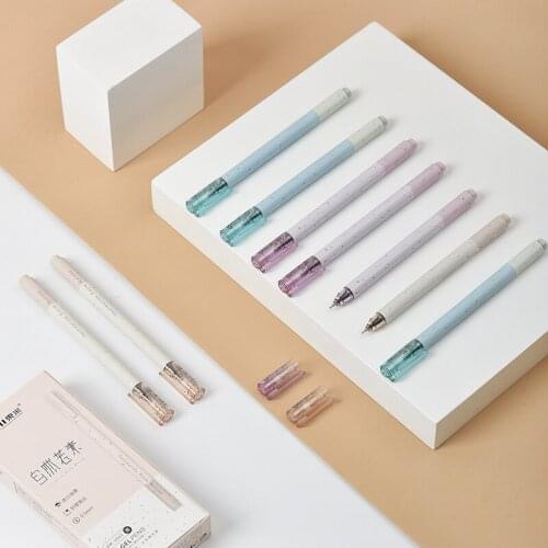 12pcs/lot DOMI DM3065 Candy Color Gel Pen 0.5mm Needle Nib Signature Pen Writing Smoothly Student Stationery Supplies
