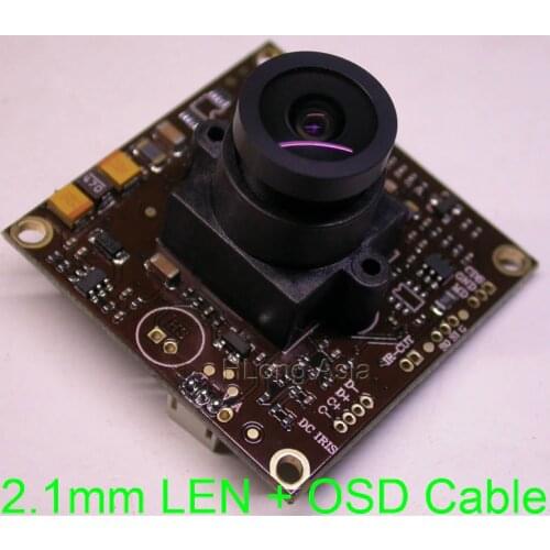 2.1mm Wide angle LEN Effio-E 1/3" Sony CCD ICX810 ICX811 CXD4140 for CCTV camera FPV Drone RC Quadcopter Photography +OSD cable