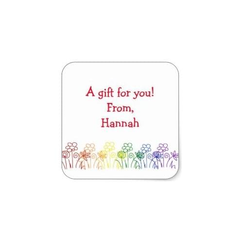 3.8cm Rainbow Flowers Custom Birthday Gift Stickers