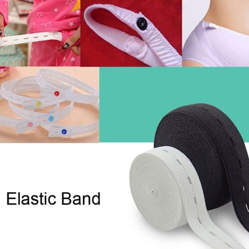 40 Meters/Roll Elastic Ribbon 15mm 20mm 25mm Button Hole Elastic Band Pregnant Women Clothing DIY Accessories White Black