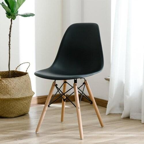 4Pcs/Set Dining Leisure Coffee Chairs Bar Stools Chairs PP Surface With Beech Wood Legs Nordic Style Home Kitchen Furniture