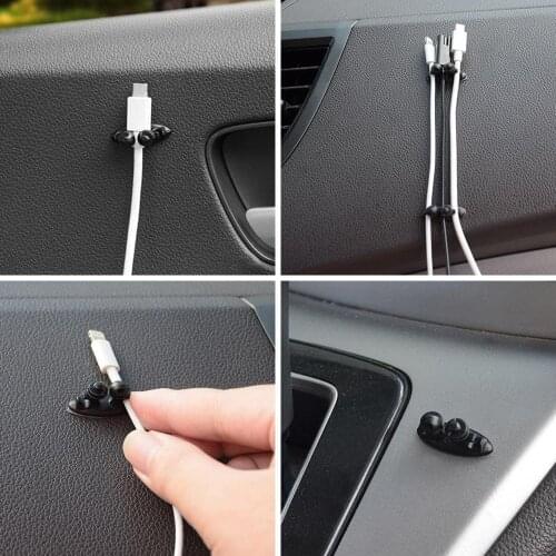 8Pcs/Set Multifunctional Adhesive Car Charger Line Clasp Clamp Headphone/USB Cable Car Clips Automobile Interior Accessories