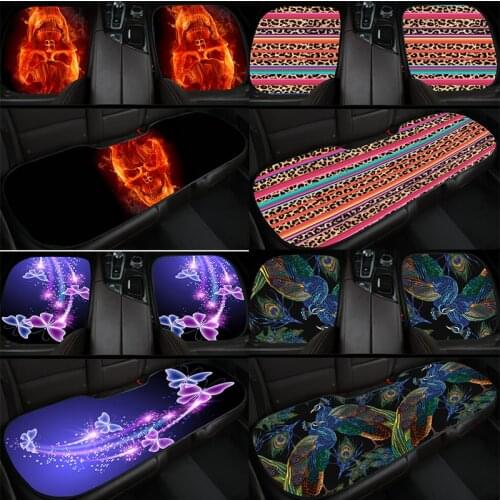 AIMAAO skeleton 3D printing Wool fabric Auto interior accessories car seat cushion covers for truck SUV pickup peugeot 307