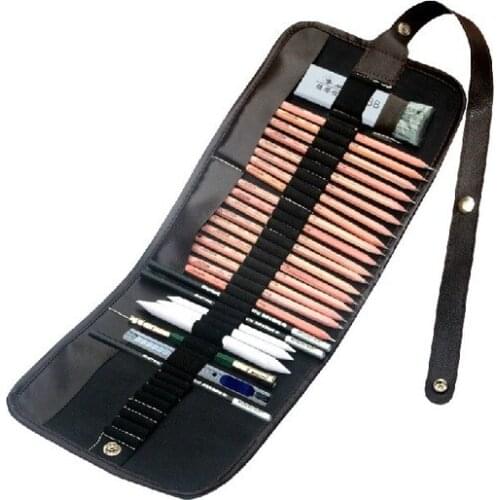 Free shipping 18 pieces pencil set marco pencil sketch set drawing tool kit art painting sketch charcoal rubber suits