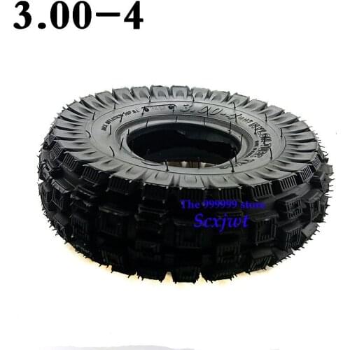 Free Shipping High Quality Tyre Fits for 3.00-4 Knobby Scooter, ATV and Go Kart Tire and Tube Set, Gas Scooter Bike Motorcycle