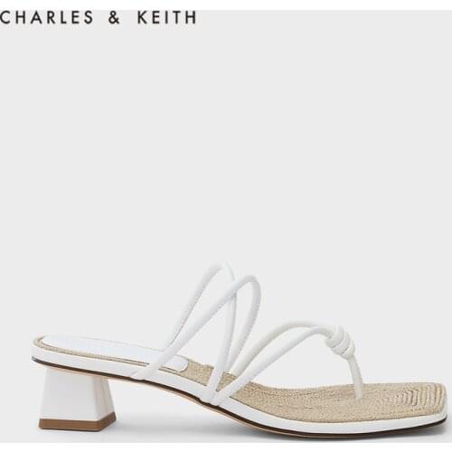 CHARLES＆KEITH New Arrival for Summer 2021 CK1-60580214 Womens cross strap square toe flip flops
