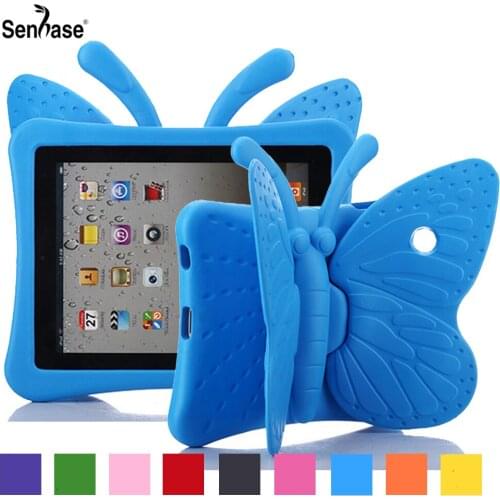 3D Cartoon butterfly Portable Handle Kids Safe Shockproof Stand Tablet Cover For Apple iPad 2 3 4 A1458 A1459 A1416 A1397 Case