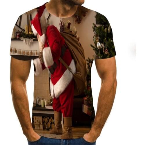 2020hip hop street style 3d christmas tree Print T-shirt casual fashion Santa t-shirt mens 3DT summer mens T-shirt xxs-6xl top