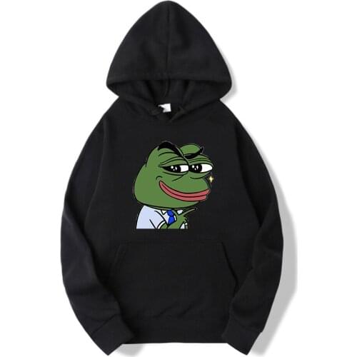 Bad Frog Cartoon Harajuku Hoodies Mens Comfortable Fashion Streetwear Hip Hop Casual Hooded Autumn Fleece Warm Men Streetwear