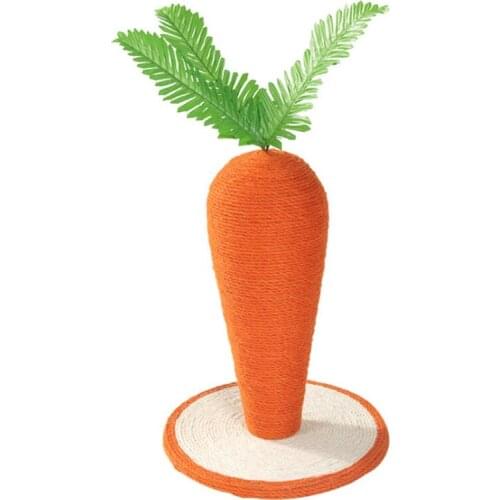 Pet Cat Scratching Board Carrot Shape Toys Strong Sisal Post for Grinding Claws Pet Cat Toy