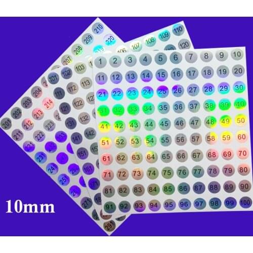 Nail Polish Color Gel Varnish Number Sticker Label 1-100/101-200/201-300 Mark Numbering Manicure Waterproof Laser Label Sticker