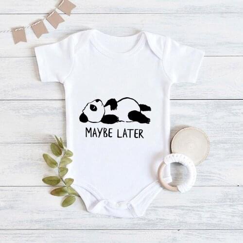 Panda Sleeping Cute Printed Newborn Baby Pajamas Cozy Casual Soft Girl Baby Bodysuits Summer Home Newborn Baby Boy Clothes