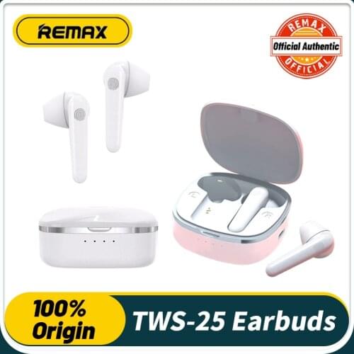 Remax Tws25 13mm Diaphragm Low-Frequency Effect Mini Bluetooth 5.0 Semi-In-Ear Noise-Cancelling Dual Earphones TWS 25