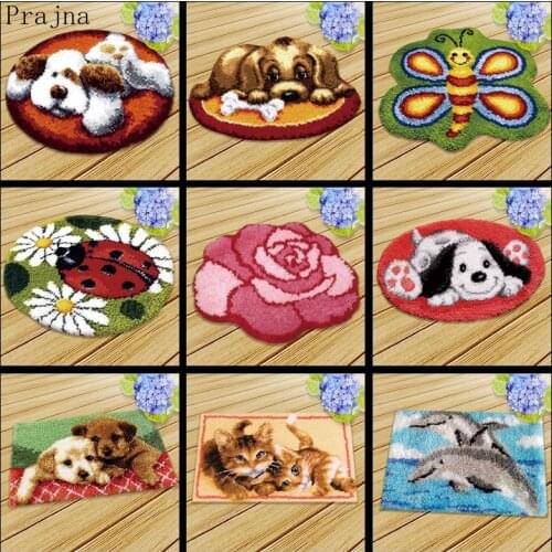 Cartoon Series Exquisite Coarse Wool Cross Stitch Carpet Embroidery 3D Segment Embroidery Pillow DIY Handmade Material Package