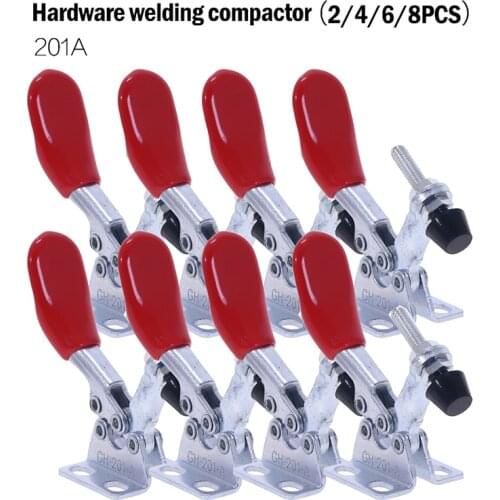2/4/6/8pcs GH-201A Horizontal Toggle Clamp Welding Clips Quick-Release Toggle Clamps Set Vertical Toggle Clamp Hand Clip Tool