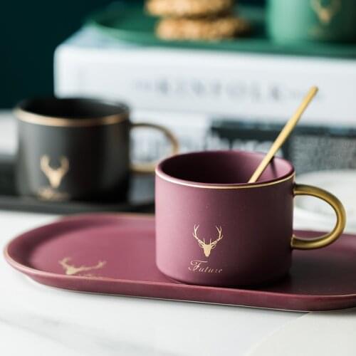 New ideas with the Nordic ceramic coffee cups and saucers spoon set breakfast cup dish suits ceramic mugs