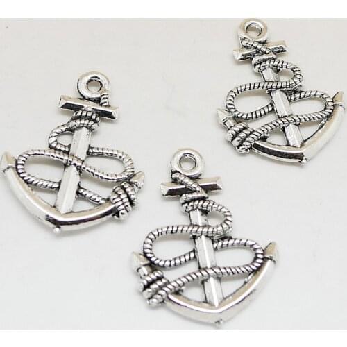 10pcs 25x20mm Vintage Alloy Anchor Charms Pendant For Necklace Bracelet Keychain DIY Jewelry Making Accessories Wholesale
