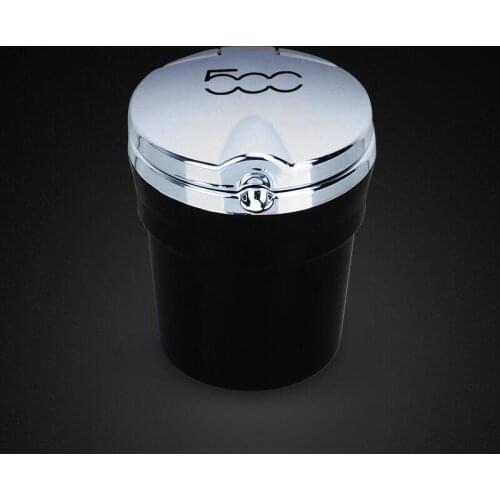 Car Logo Creative Personality ashtray for Fiat 500 500C Aegea Panda Uno Tipo Doblo With Led Lights car Emblem Auto Accessories